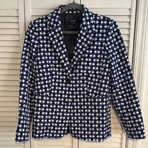 Kate Spade Blue Geometric Blazer
